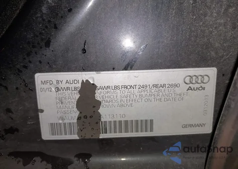 2012 Audi A4 2.0T Premium из США, поврежденный, VIN WAUWFAFL6CA113110